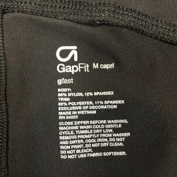 Gap Fit Womens M Grop Leggings Black Green Purple Stripe Gfast Nylon Retro 80s - Picture 3 of 10